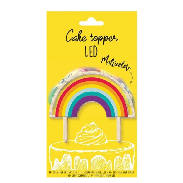 Love LED-kaketopp regnbue 11x9 cm multi