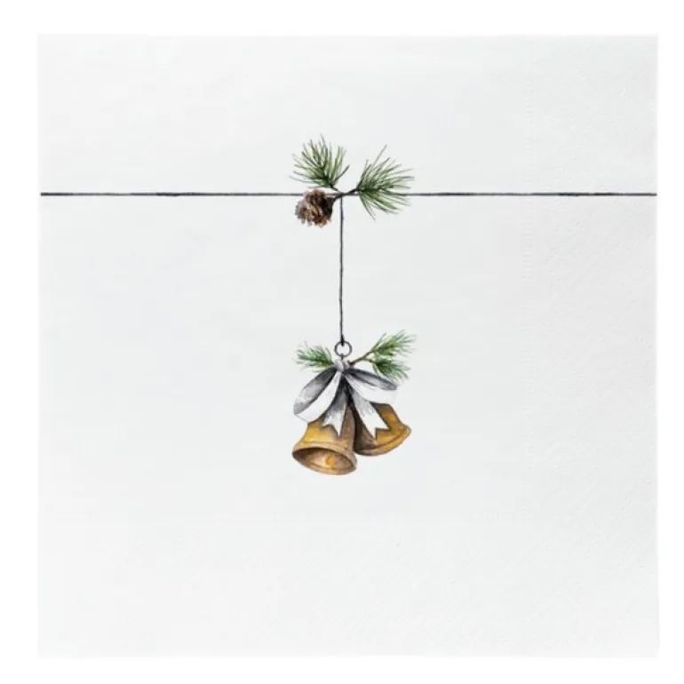 Lunsjserviett 33x33 cm 20 stk christmas bells