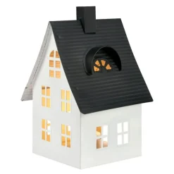 Luton lyshus 1 lys 23 cm hvit/svart