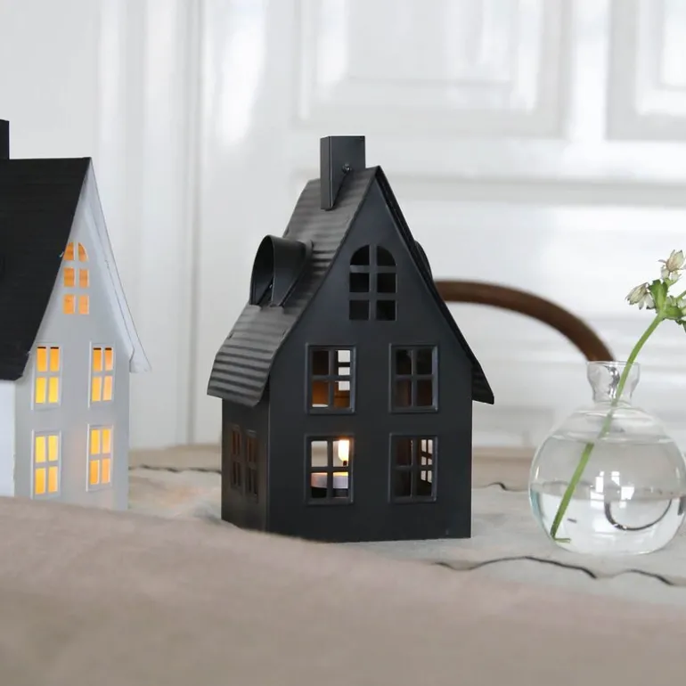 Luton lyshus 1 lys 23 cm svart