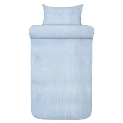 Lykke krepp sengesett 140x220 cm denimblå