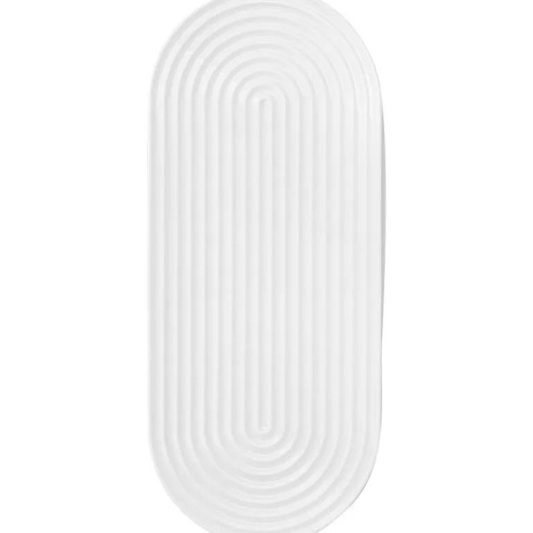 Lyngby Tura oval serveringsfat 34x14,5 cm hvit