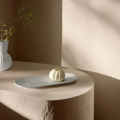 Lyngby Tura oval serveringsfat 34x14,5 cm hvit