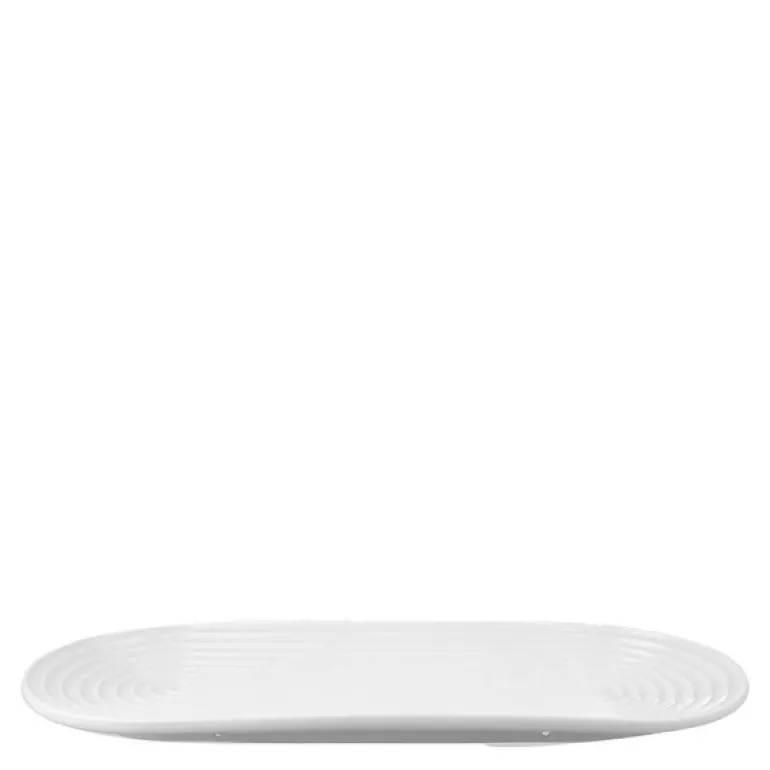 Lyngby Tura oval serveringsfat 34x14,5 cm hvit