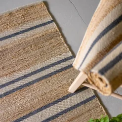 Lyon jute gulvløper 70x140 cm natur blå