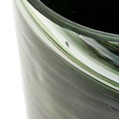 Marbled vase i marmorert glass M 30 cm mørkegrønn