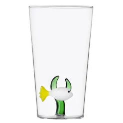 Marine Garden longdrinkglass 45 cl hvit fisk og sjøgress