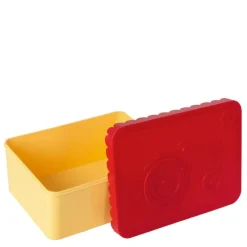 Matboks i plast ett rom 6x11x14 cm Traktor rød/lys gul