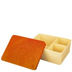 Matboks i plast treroms 7x14x19 cm Blomst oransje/lys gul