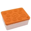 Matboks i plast treroms 7x14x19 cm Blomst oransje/rosa