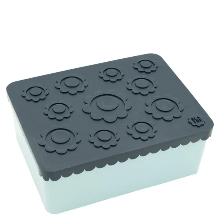 Matboks i plast treroms 7x14x19 cm Blomst marineblå/lys blå