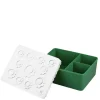 Matboks i plast treroms 7x14x19 cm Blomst hvit/mørk grønn