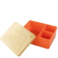 Matboks i plast treroms 7x14x19 cm Bjørn lys gul/oransje