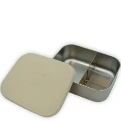 Matboks stål 3 rom 17x13x5 cm beige