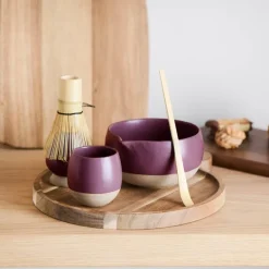 Matcha sett 4 stk burgunder