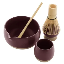 Matcha sett 4 stk burgunder