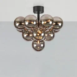 Merlot plafond taklampe 13 lys matt svart/smoke