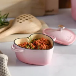 Mini støpejernsgryte hjerteformet 22 cl blush pink