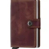 Miniwallet lommebok m/kortholder vintage brun