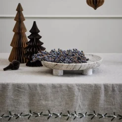 Missine duk 280x140 cm lin/grønn/hvit