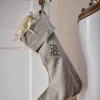 Missine julestrømpe 51 cm lin/grønn
