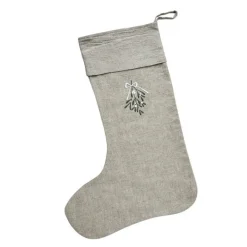 Missine julestrømpe 51 cm lin/grønn