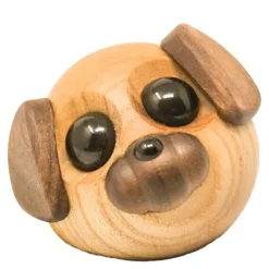 Molly hund trefigur 5 cm ask/valnøtt
