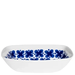Mon Amie rektanguler skål 21 cm blå/hvit