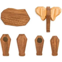 Mor elefant trefigur 12 cm valnøtt/ask