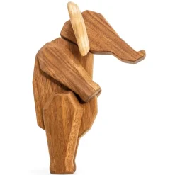 Mor elefant trefigur 12 cm valnøtt/ask