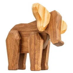 Mor elefant trefigur 12 cm valnøtt/ask