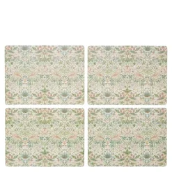 Morris & Co Strawberry Thief bordbrikker 4 stk grønn