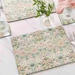 Morris & Co Strawberry Thief bordbrikker 4 stk grønn