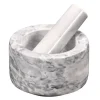 Morter m/støter 13 cm hvit marmor