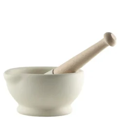Morter og pistill 13 cm hvit