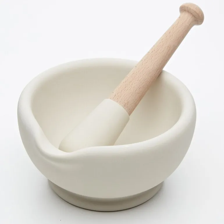Morter og pistill 15 cm hvit