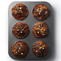 Muffinsform for 6 store muffins 35x26 cm grå