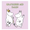 Mummi dobbeltkort 7,5x7,5 cm Gratulerer med dagen lilla