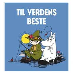 Mummi dobbeltkort 7,5x7,5 cm Til verdens beste blå