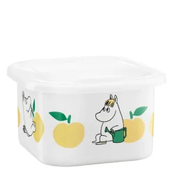 Mummi emaljeboks med lokk 1L gule epler