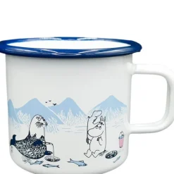Mummi emaljekopp 37 cl vinterfiske hvit