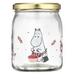Mummi glasskrukke og 4 klistremerker 0,5L bær