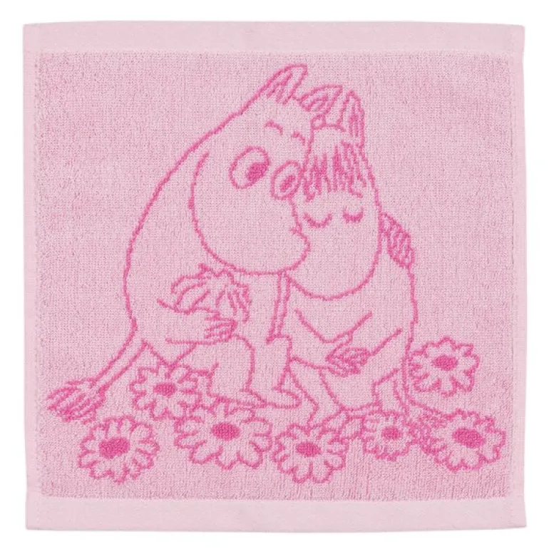 Mummi håndkle 25x25 cm Kjærester rosa