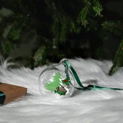 Mummi julekule 7 cm gran grønn