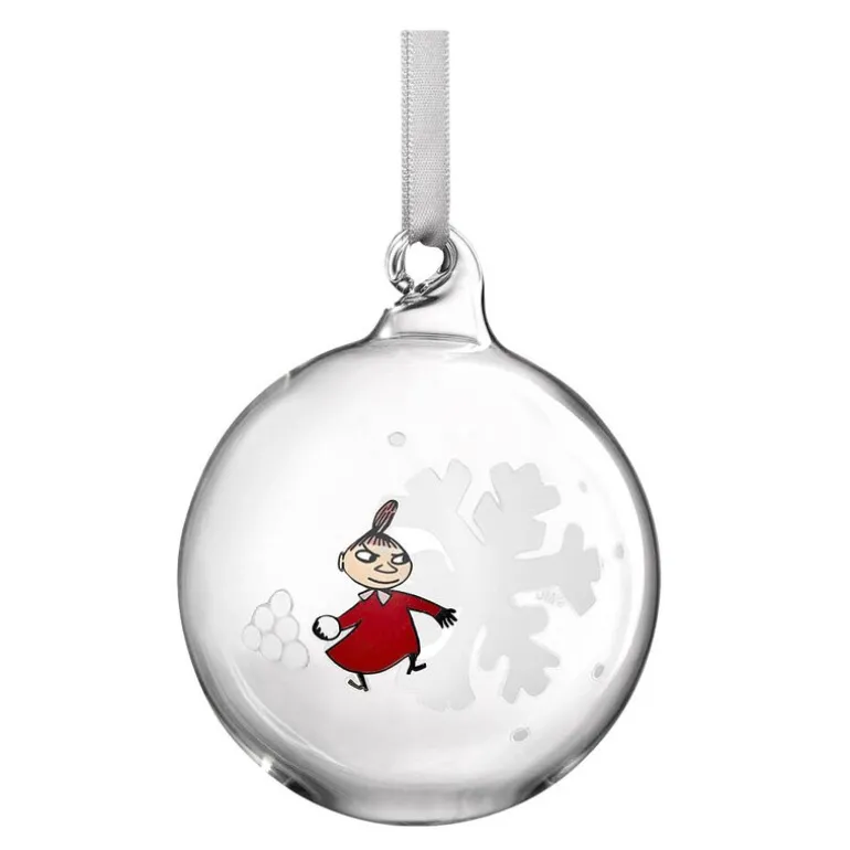 Mummi julekule 7 cm snøfnugg hvit