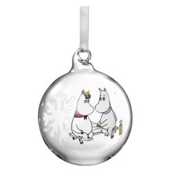 Mummi julekule 7 cm snøfnugg hvit