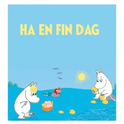 Mummi kort dobbelt 7,5x7,5 cm Ha en fin dag blå