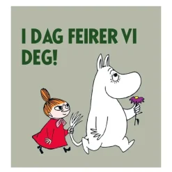 Mummi kort dobbelt 7,5x7,5 cm I dag feirer grønn