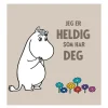 Mummi kort dobbelt 7,5x7,5 cm Jeg er heldig beige