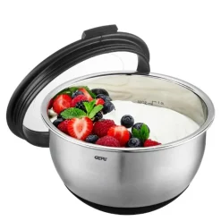 Muovo bolle m/lokk 1L/16 cm stål